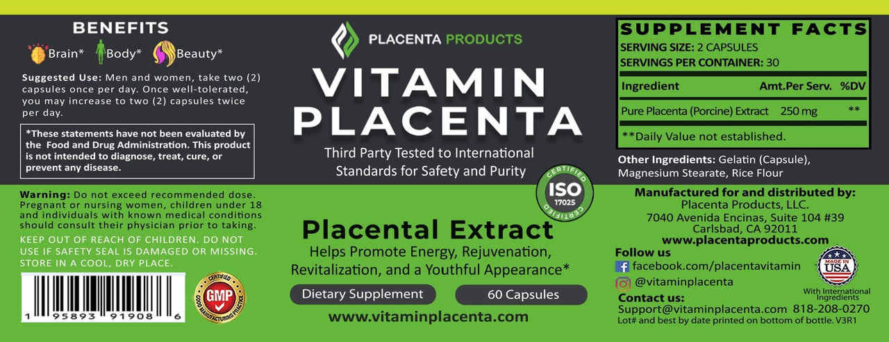 Placenta Capsules - Vitamin Placenta