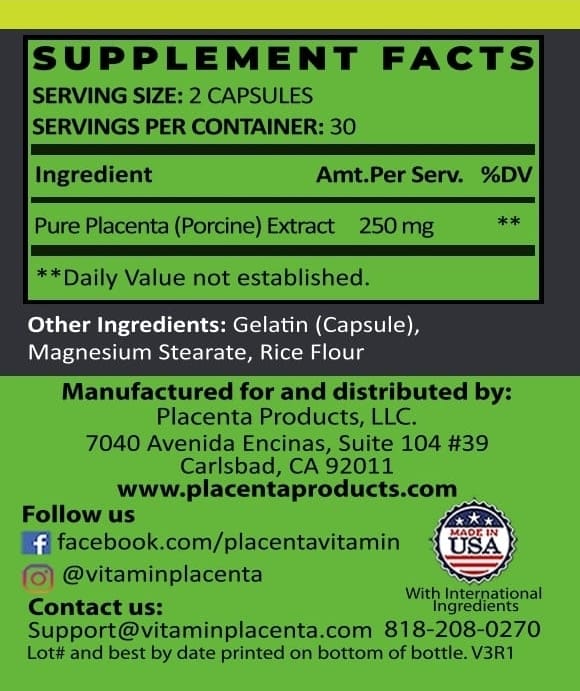 Placenta Capsules - Vitamin Placenta